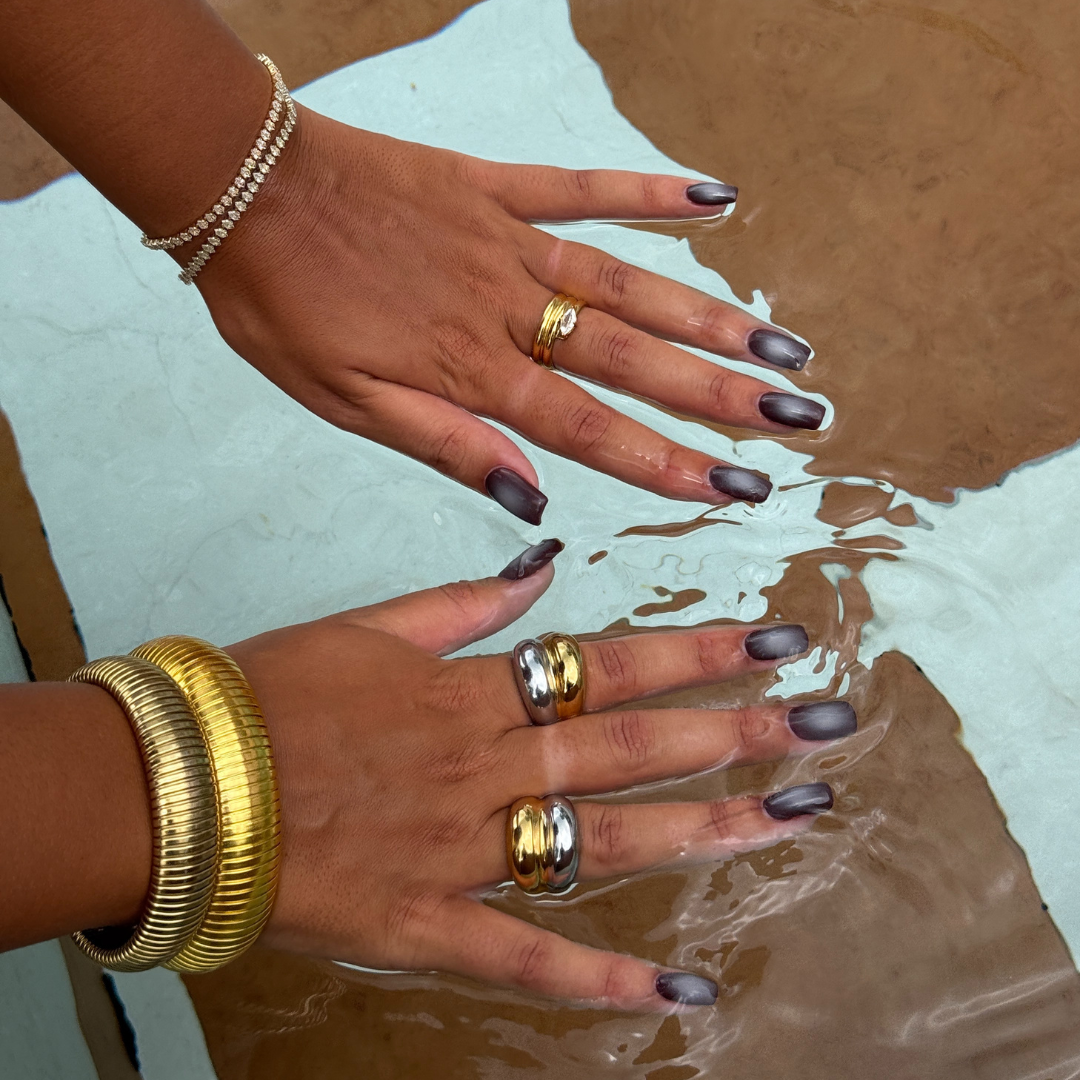 Maria Ring | Chunky Two-Tone Gold & Silver Statement Ring