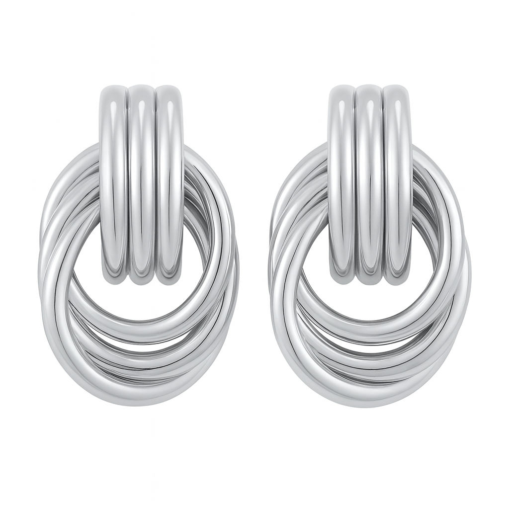 Forget Me Knot Silver Earrings