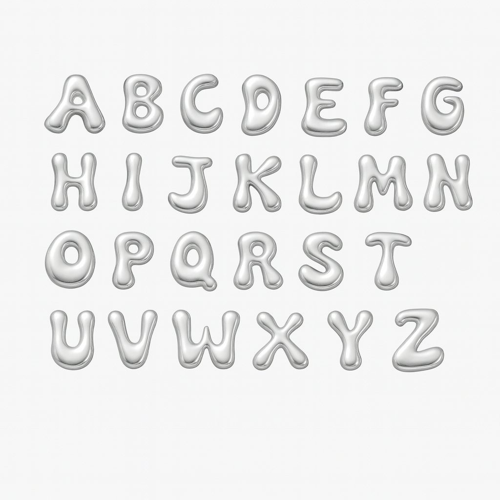 Silver Bubble Initial Necklace