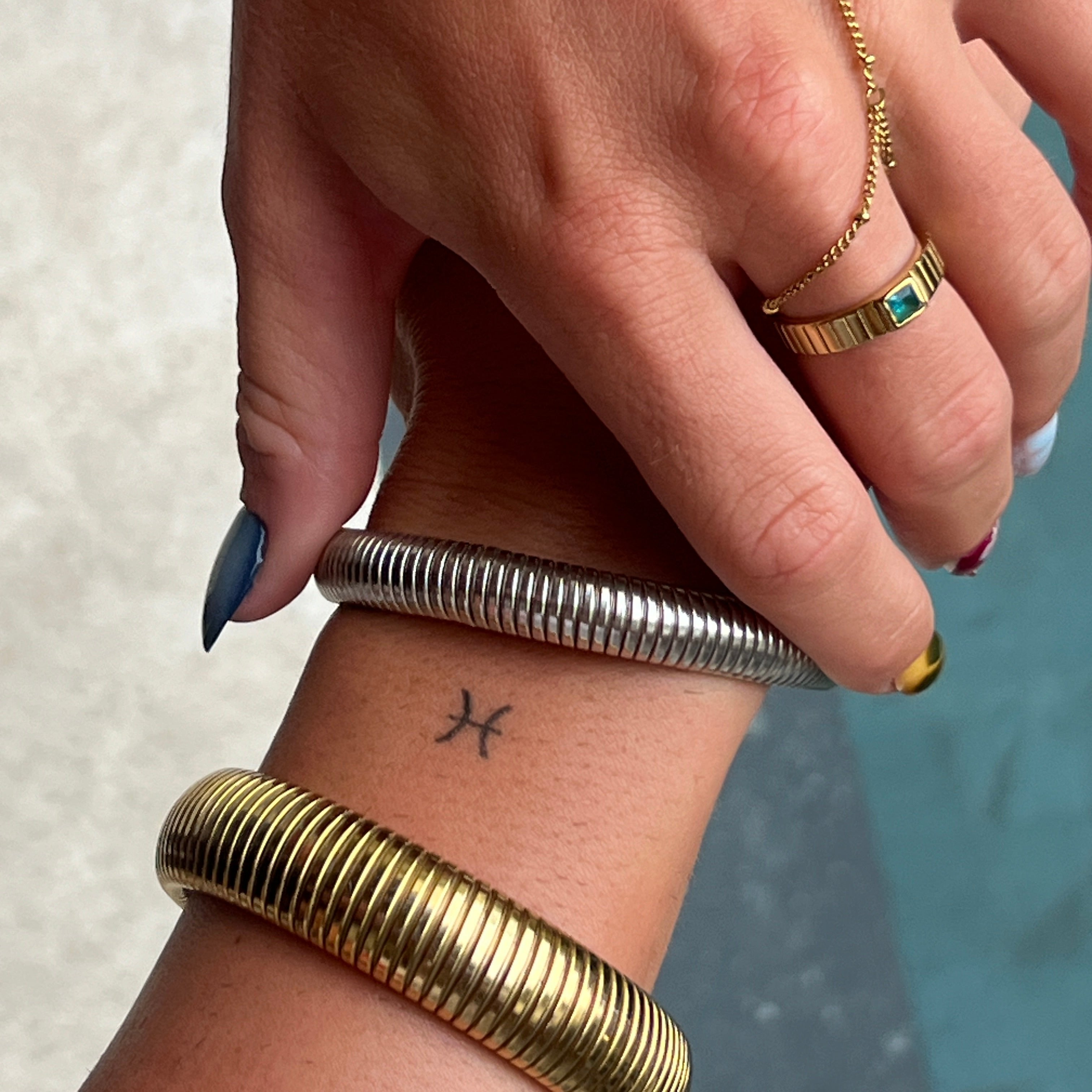 Waterproof Maia Baby Bangle | Silver & Gold Chic