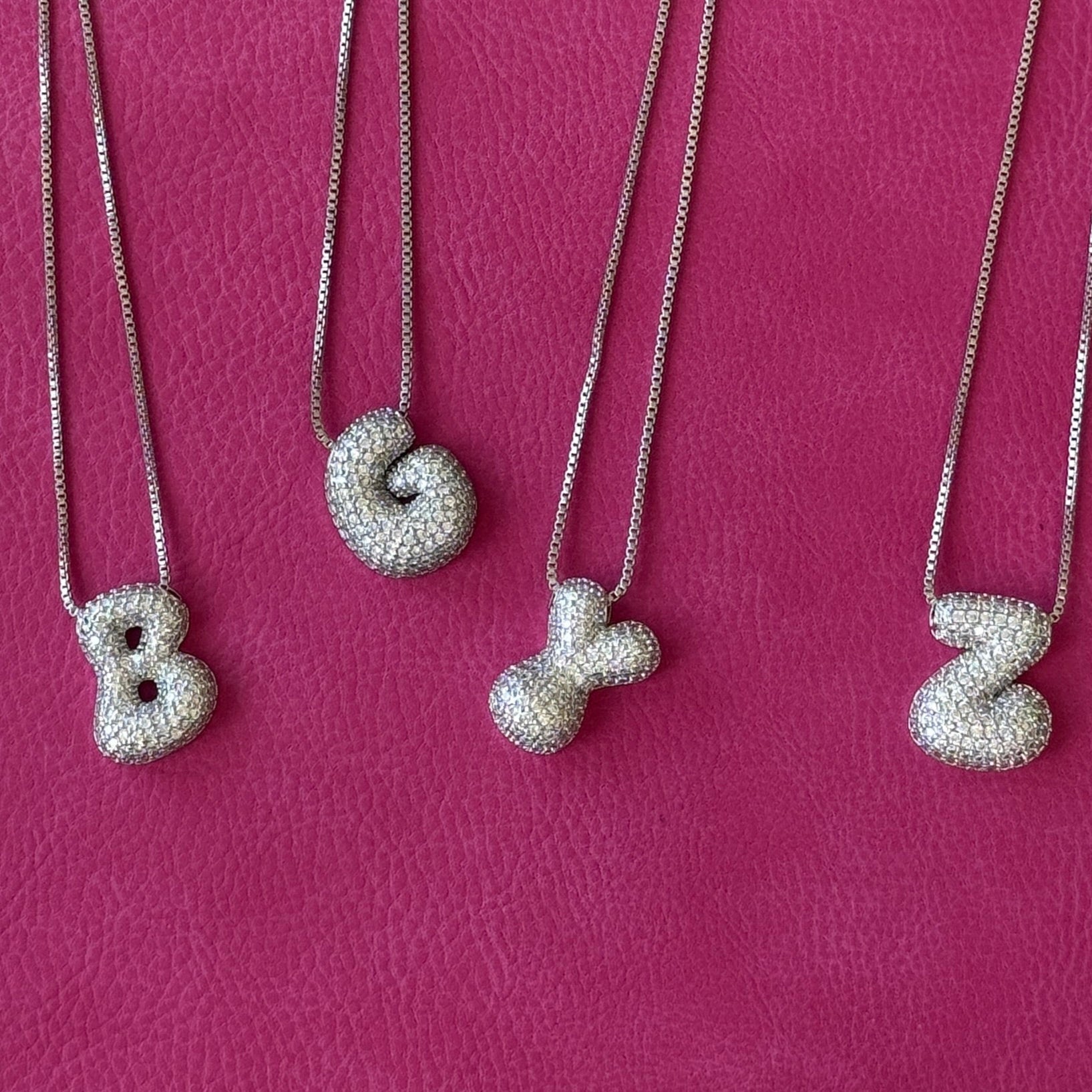 Iced Chrome Gigi Initial Necklace