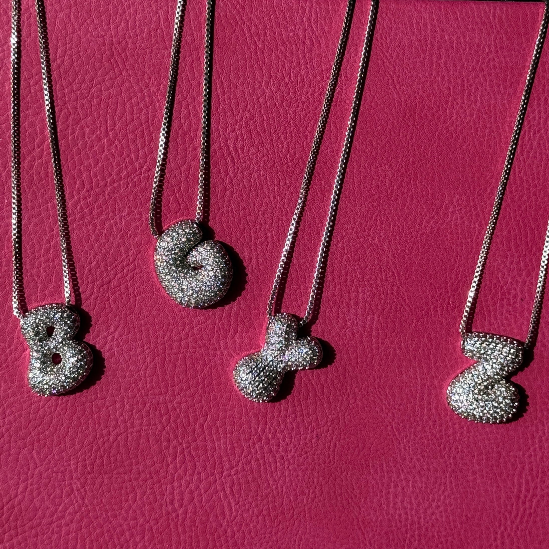Iced Chrome Gigi Initial Necklace