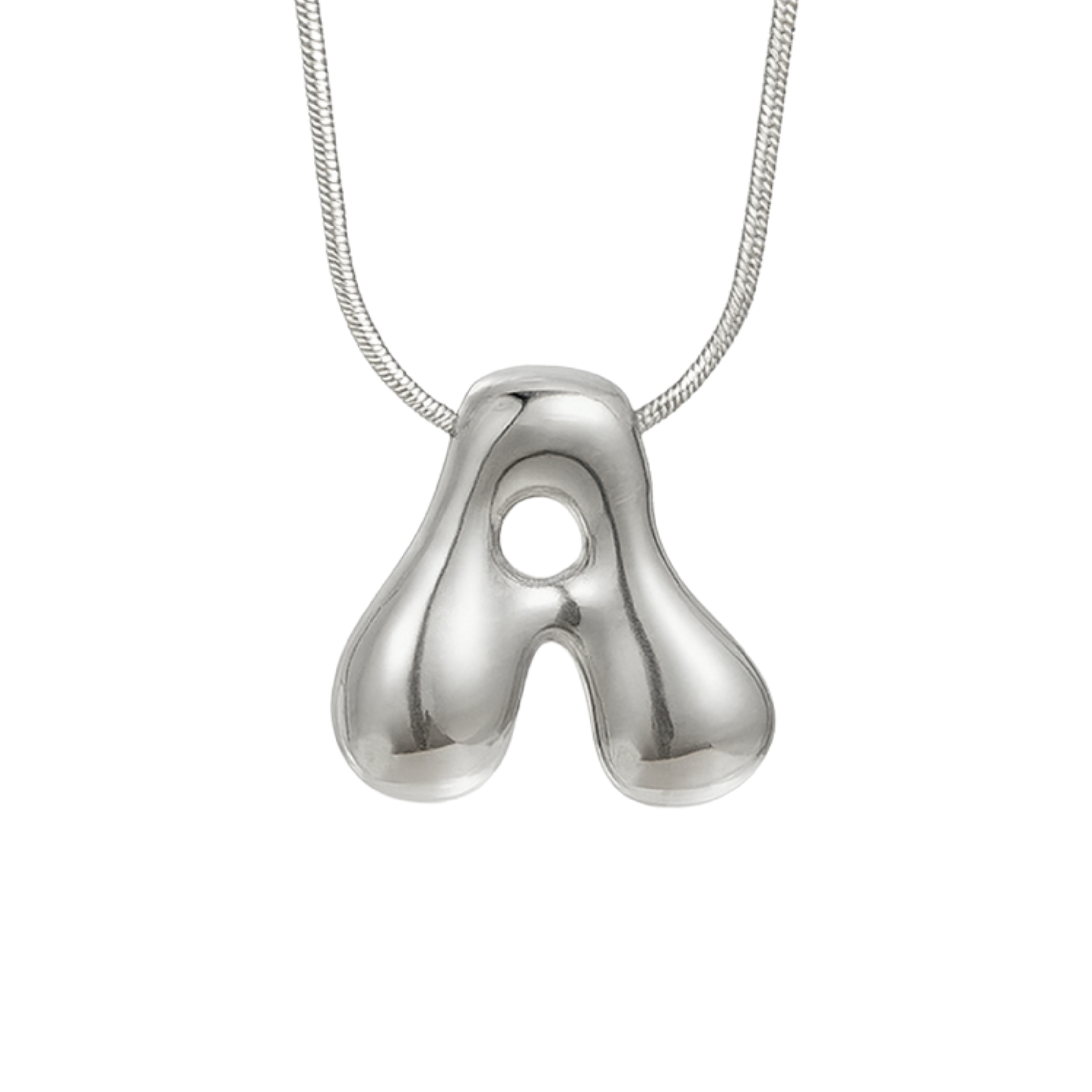 Silver Bubble Initial Necklace