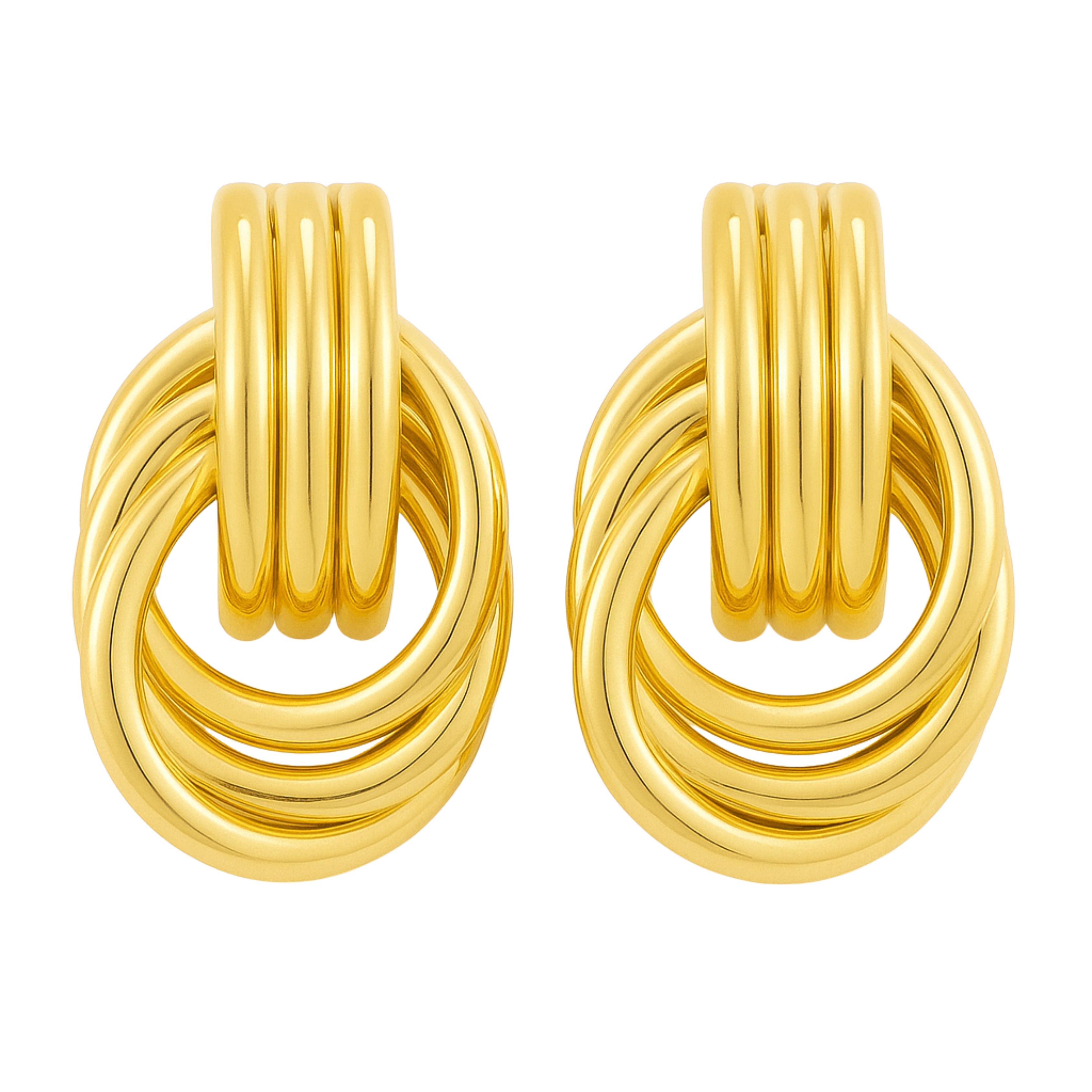Forget Me Knot Gold Earrings